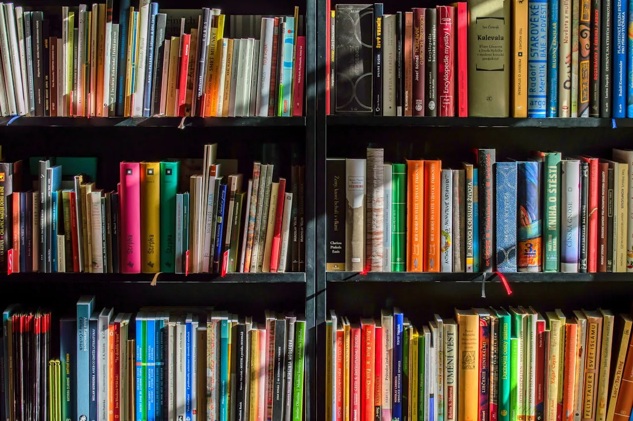 An image of books on beautiful bookcase, representing the knowledge we bring to our projects